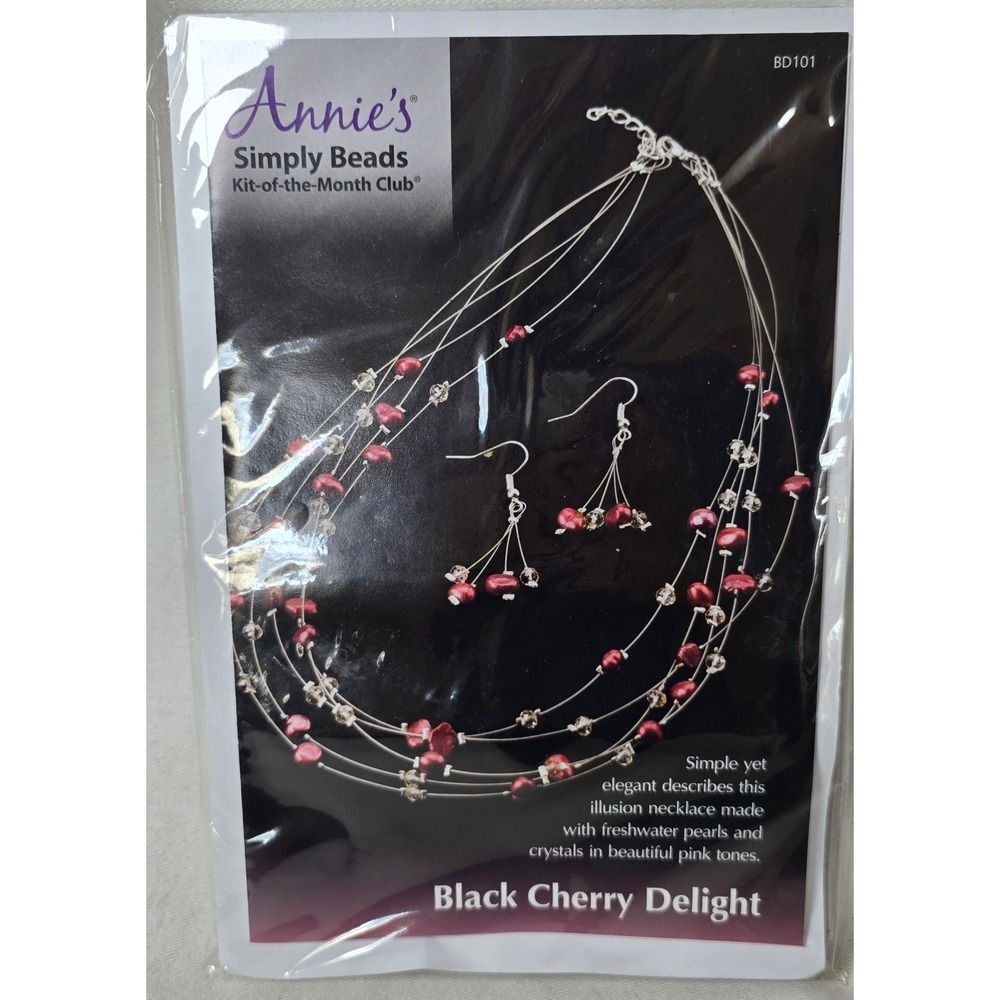 Annie's Simply Beads Kit Of The Month "Black Cherry Delight" BD101 Necklace
